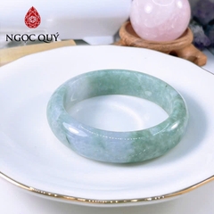 Vòng cẩm thạch A Ngọc Quý - Vòng phỉ thúy type A xanh táo điểm lý ni 51mm LM163
