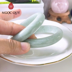 Vòng cẩm thạch A Myanmar - Ngọc phỉ thúy type A bản hẹ màu xanh táo ni 51-55 LM150- Ngoc Quý