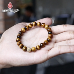 Vòng tay đá Thạch anh mắt hổ tự nhiên phối charm - Mẫu VC0153 - Ngọc Quý