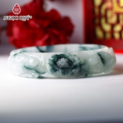 Vòng tay nguyên khối đá cẩm thạch khắc họa tiết