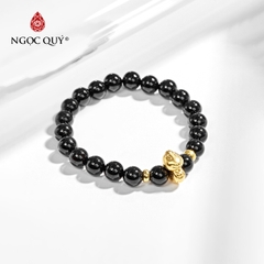 Vòng tay đá Obsidian tự nhiên phối charm - Mẫu VC0111- Ngọc Quý