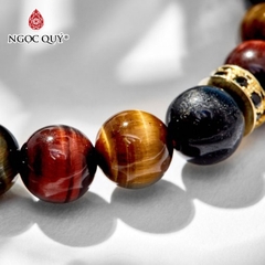 Vòng tay đá Thạch anh mắt hổ tự nhiên phối charm - Mẫu VC0964 - Ngọc Quý