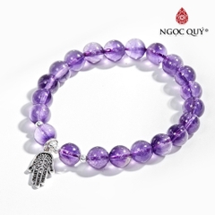 Vòng tay đá Thạch anh tự nhiên phối charm - Mẫu VC0138 - Ngọc Quý