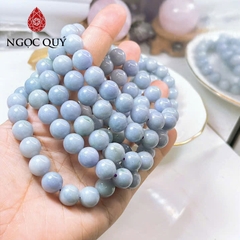 Vòng tay cẩm thạch A Ngọc Quý- Ngọc phỉ thúy type A tím tử lan hạt 10mm LM35