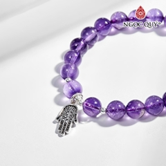 Vòng tay đá Thạch anh tự nhiên phối charm - Mẫu VC0138 - Ngọc Quý