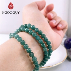 Vòng tay cẩm thạch A - Chuỗi hạt 3 line đá Lam Ngọc Type A hạt 6mm - Ngọc Quý