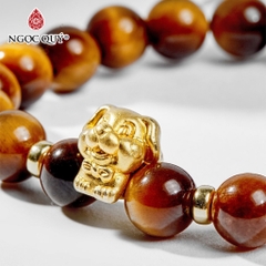Vòng tay đá Thạch anh mắt hổ tự nhiên phối charm - Mẫu VC0111 - Ngọc Quý