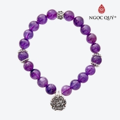 Vòng tay đá Thạch anh tự nhiên phối charm - Mẫu VC0112 - Ngọc Quý