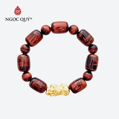 Vòng tay đá Thạch anh mắt hổ tự nhiên phối charm - Mẫu VC0256 - Ngọc Quý