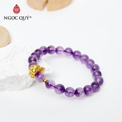 Vòng tay đá Thạch anh tự nhiên phối charm - Mẫu VC0111 - Ngọc Quý