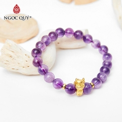 Vòng tay đá Thạch anh tự nhiên phối charm - Mẫu VC0111 - Ngọc Quý