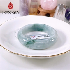 Vòng cẩm thạch A Myanmar - Ngọc phỉ thúy type A bản tròn hẹ lam tím hoa bay ni 48-58 LM149 - Ngoc Quý