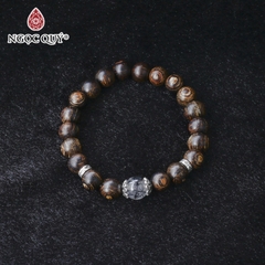 Vòng tay Trầm hương phối charm - Mẫu VC1239 - Ngọc Quý