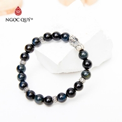 Vòng tay đá Thạch anh mắt hổ tự nhiên phối charm - Mẫu VC1025 - Ngọc Quý