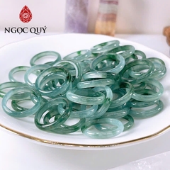 Nhẫn cẩm thạch A - Nhẫn nữ phỉ thúy lam ngọc điểm xanh cây Type A chất băng LG05 - Ngọc Quý