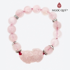 Vòng tay đá Thạch anh tự nhiên phối charm - Mẫu VC0118 - Ngọc Quý