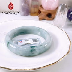 Vòng cẩm thạch A Myanmar - Ngọc phỉ thúy type A bản tròn hẹ lam tím hoa bay ni 48-58 LM149 - Ngoc Quý