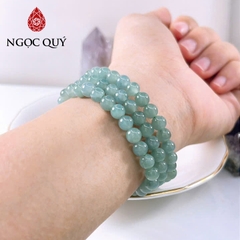 Vòng tay cẩm thạch A - Chuỗi hạt 3 line đá Lam Ngọc Type A hạt 6mm - Ngọc Quý
