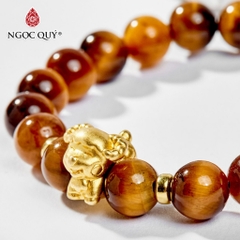 Vòng tay đá Thạch anh mắt hổ tự nhiên phối charm - Mẫu VC0111 - Ngọc Quý