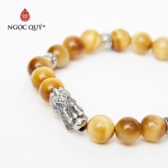 Vòng tay đá Thạch anh mắt hổ tự nhiên phối charm - Mẫu VC1025 - Ngọc Quý