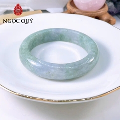 Vòng cẩm thạch A Ngọc Quý - Vòng phỉ thúy type A xanh táo điểm lý ni 51mm LM163