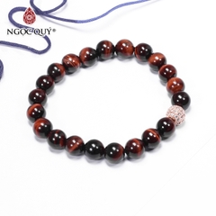 Vòng tay đá Thạch anh mắt hổ tự nhiên phối charm - Mẫu VC0162 - Ngọc Quý