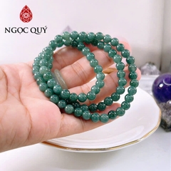 Vòng tay cẩm thạch A - Chuỗi hạt 3 line đá Lam Ngọc Type A hạt 6mm - Ngọc Quý