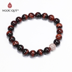 Vòng tay đá Thạch anh mắt hổ tự nhiên phối charm - Mẫu VC0162 - Ngọc Quý