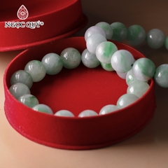 Vòng tay cẩm thạch xanh lý hạt 13mm