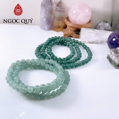 Vòng tay cẩm thạch A - Chuỗi hạt 3 line đá Lam Ngọc Type A hạt 6mm - Ngọc Quý
