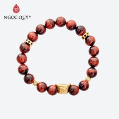 Vòng tay đá Thạch anh mắt hổ tự nhiên phối charm - Mẫu VC0964 - Ngọc Quý