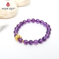 Vòng tay đá Thạch anh tự nhiên phối charm - Mẫu VC0111 - Ngọc Quý