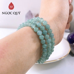 Vòng tay cẩm thạch A - Chuỗi hạt 3 line đá Lam Ngọc Type A hạt 6mm - Ngọc Quý