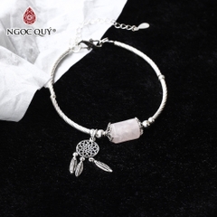 Vòng tay đá Thạch anh tự nhiên phối charm - Mẫu VC1152 - Ngọc Quý