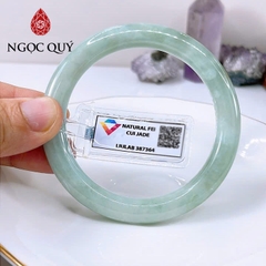 Vòng cẩm thạch A Myanmar - Ngọc phỉ thúy type A bản tròn màu xanh điểm phỉ 52-56mm LM101 (kèm kđ type A) - Ngoc Qúy
