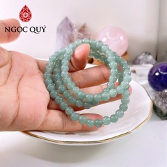 Vòng tay cẩm thạch A - Chuỗi hạt 3 line đá Lam Ngọc Type A hạt 6mm - Ngọc Quý