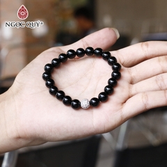 Vòng tay đá Obsidian tự nhiên phối charm - Mẫu VC0151 - Ngọc Quý
