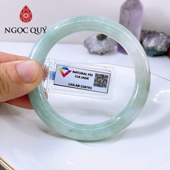 Vòng cẩm thạch A Myanmar - Ngọc phỉ thúy type A bản tròn màu xanh điểm phỉ 52-56mm LM101 (kèm kđ type A) - Ngoc Qúy