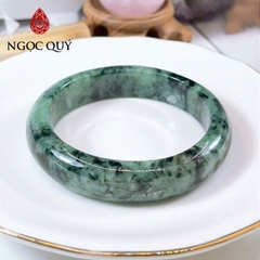 Vòng cẩm thạch A Myanmar Ngoc Quý - Ngọc phỉ thúy type A bản hẹ sơn thủy ni 51-58mm LM162