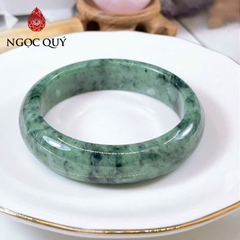 Vòng cẩm thạch A Myanmar Ngoc Quý - Ngọc phỉ thúy type A bản hẹ sơn thủy ni 51-58mm LM162