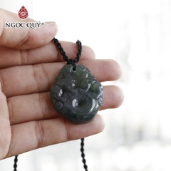 Mặt dây chuyền cặp tỳ hưu trên đồng điếu đá chalcedony
