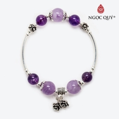 Vòng tay đá Thạch anh tự nhiên phối charm - Mẫu VC0922 - Ngọc Quý