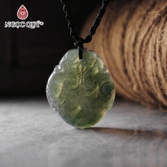 Mặt dây chuyền cặp tỳ hưu trên đồng điếu đá chalcedony