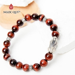 Vòng tay đá Thạch anh mắt hổ tự nhiên phối charm - Mẫu VC1025 - Ngọc Quý