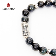 Vòng tay đá Thạch anh mắt hổ tự nhiên phối charm - Mẫu VC1025 - Ngọc Quý