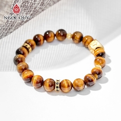 Vòng tay đá Thạch anh mắt hổ tự nhiên phối charm - Mẫu VC0964 - Ngọc Quý