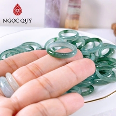 Nhẫn cẩm thạch A - Nhẫn nữ phỉ thúy lam ngọc điểm xanh cây Type A chất băng LG05 - Ngọc Quý