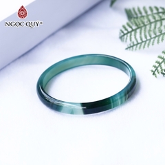 Vòng tay liền khối đá mã não xanh