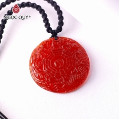 Mặt dây chuyền long phụng tọa đồ đá mã não đỏ