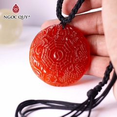Mặt dây chuyền long phụng tọa đồ đá mã não đỏ